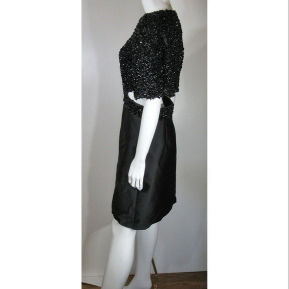 3.1 PHILLIP LIM Black Sequined Embellished Cutout Dress Women's Size 8 NWOT - Picture 4 of 6